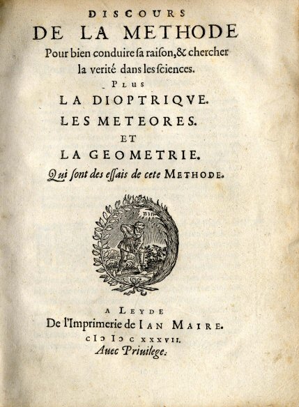 Frontispice of Discours de la Méthode