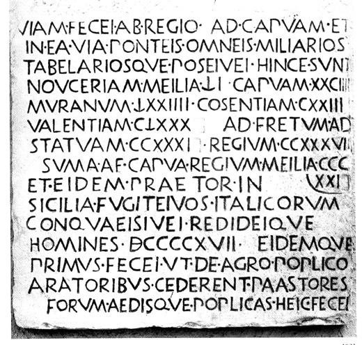 Inscription on Via Popilia